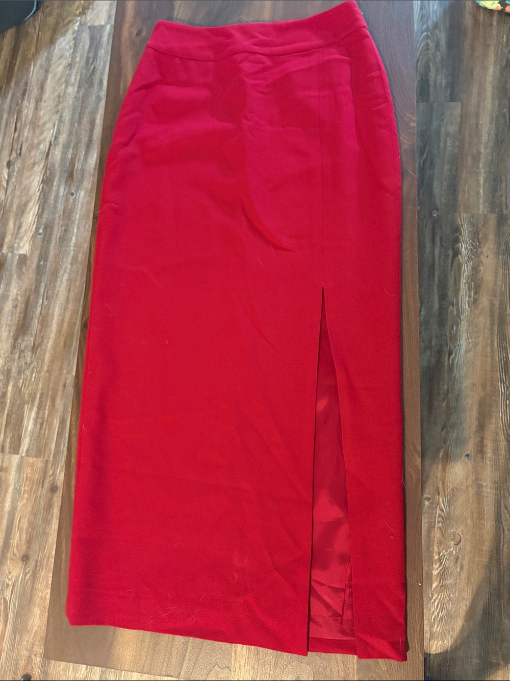 Liz Claiborne Bold Red long Pencil Skirt with Front Slit